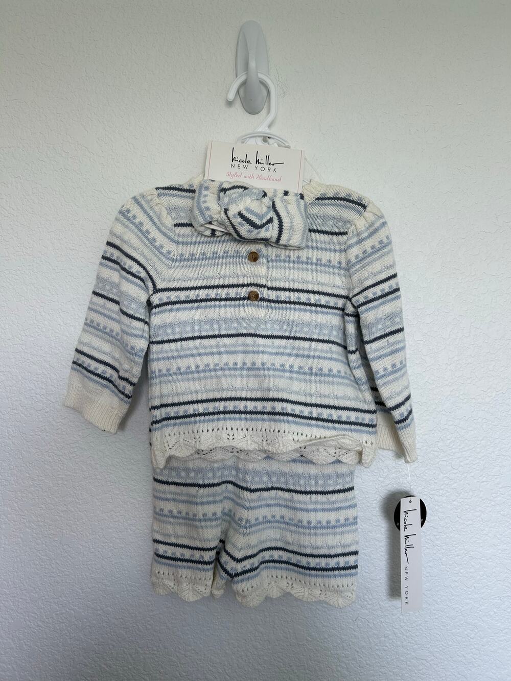 Nicole Miller 3Piece Striped Sweater Lounge Set - 18M